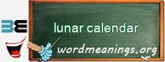 WordMeaning blackboard for lunar calendar